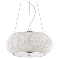 Ideal Lux - Kristallkrona med textilsladd PASHA 6xE14/40W/230V diameter 40 cm skinande krom